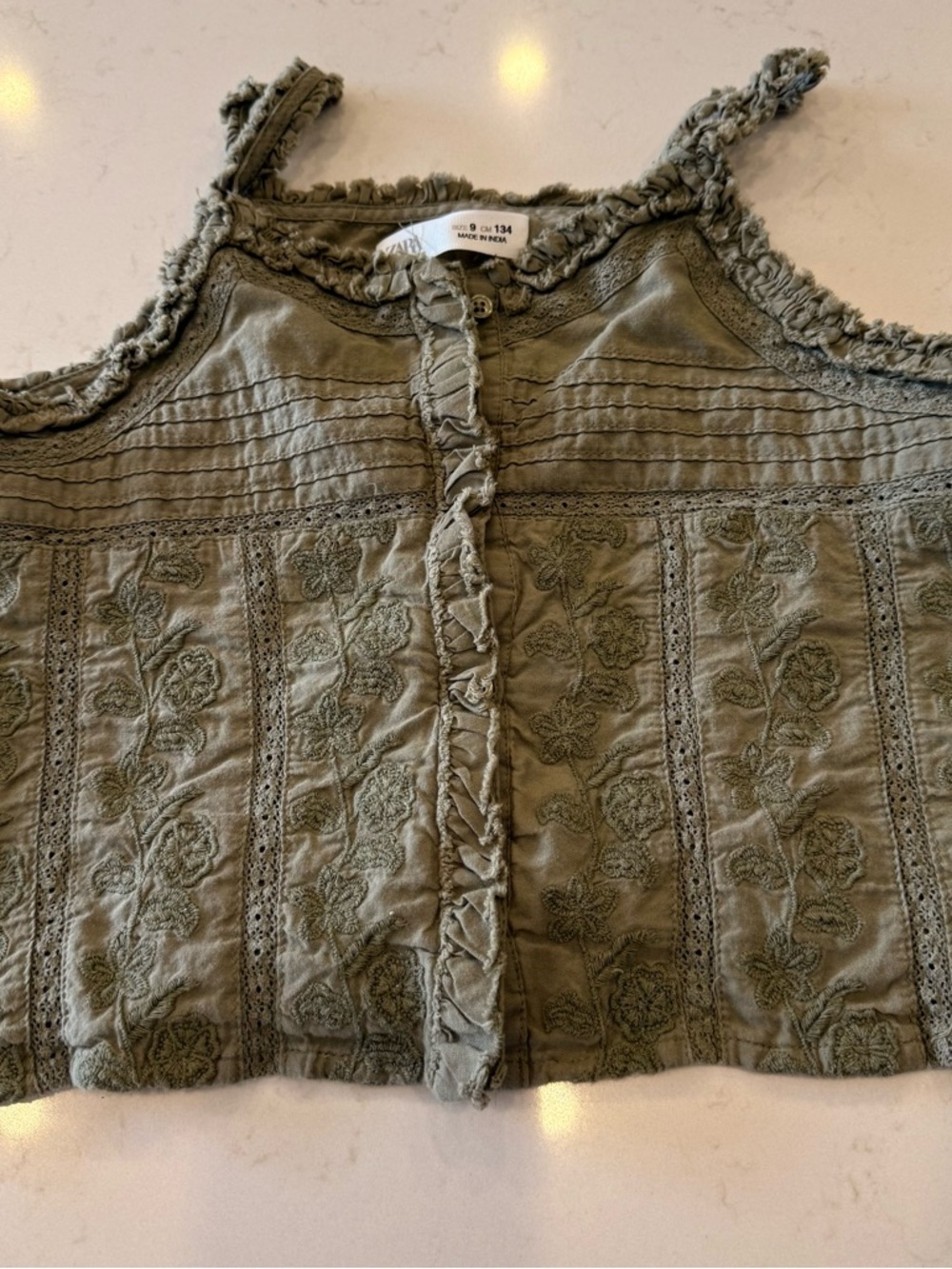 🔥 Closet Sale — 3 for $25 / 5 for $40 - Zara Embroidered Ruffle-Trim Tank Top